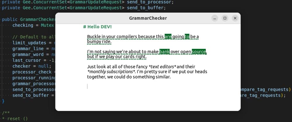 Adding Grammar Checking To Gtk4's TextView